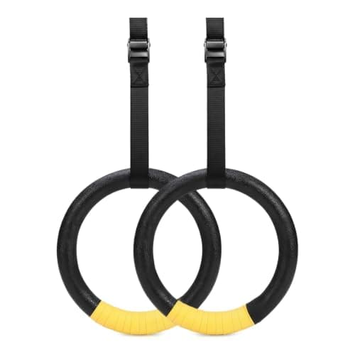 Gymnastics Rings, Adjustable Shoulder Straps Household Gymnastics Rings | Pull-up Gymnastics Rings with Adjustable Shoulder Straps and Steel Buckles, Household Gymnastics Rings for Strength Training