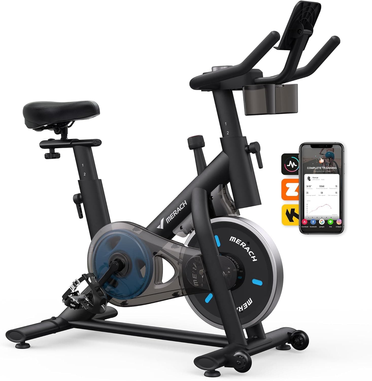 Merach Exercise Bike Magnetic Stationary Indoor Cycling 300lb