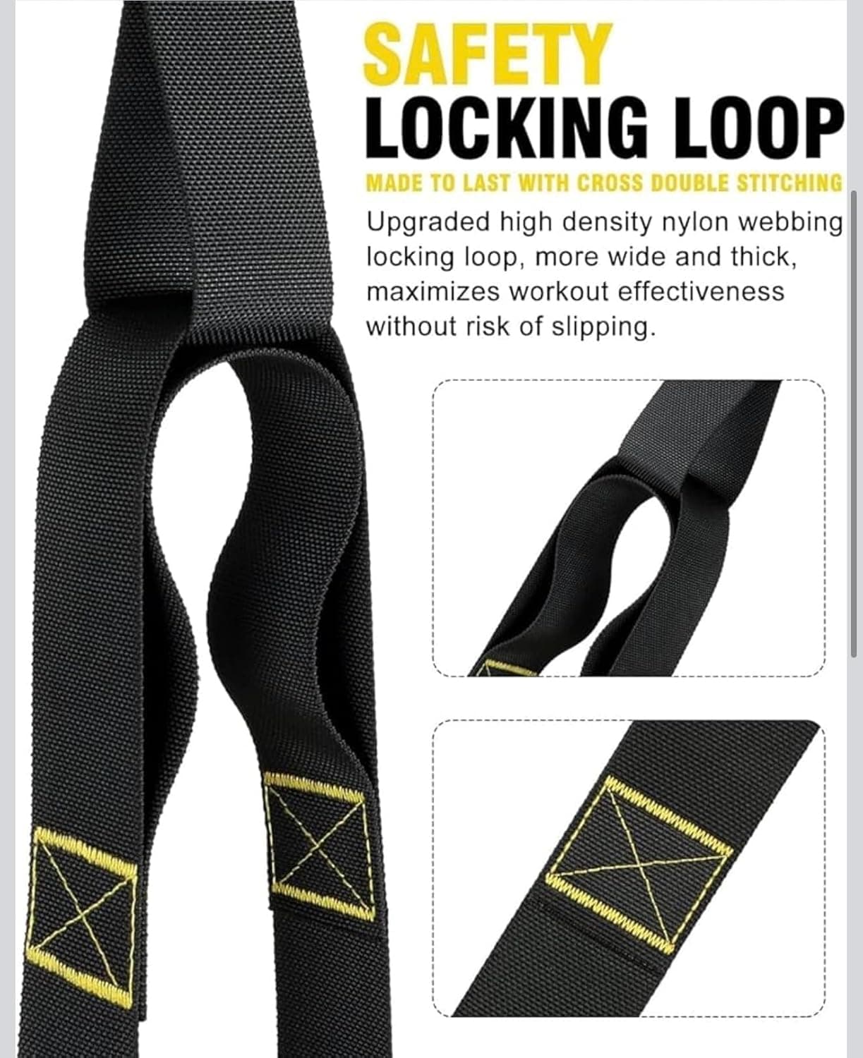 SportIQ P3 Pro Suspension Trainer Straps, Home Resistance Training Kit, Total Body Workout