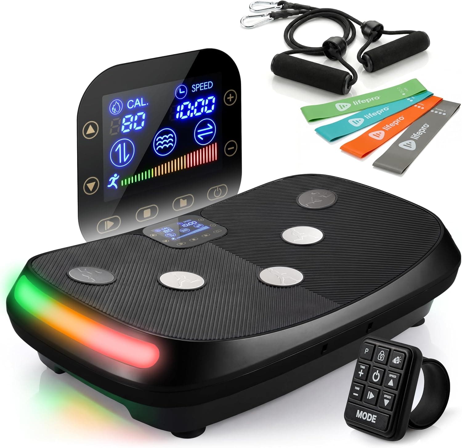 Lifepro Rumblex 4D Curved Vibration Plate Exercise Machine, Triple Motor, 7 Modes & 60 Speeds