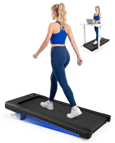 MJWW 6% Incline Walking Pad, Smart Under Desk Treadmill with App Control, 2.5HP Quiet, 300 LBS Weight Capacity, Installation-Free Portable Walking Jogging Treadmill for Home Office