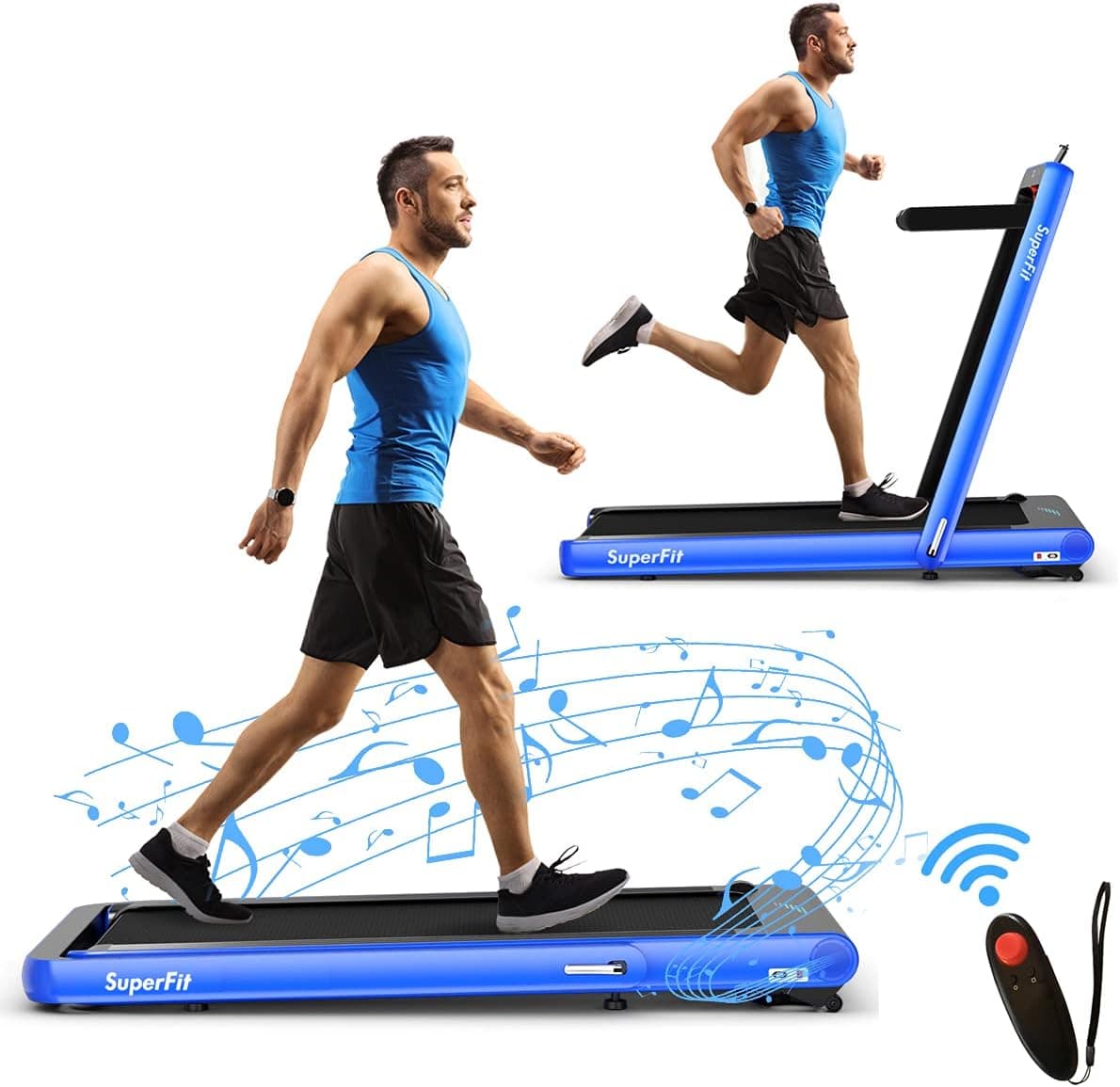 Goplus 2-in-1 Superfit Folding Treadmill (LED Touch Screen)