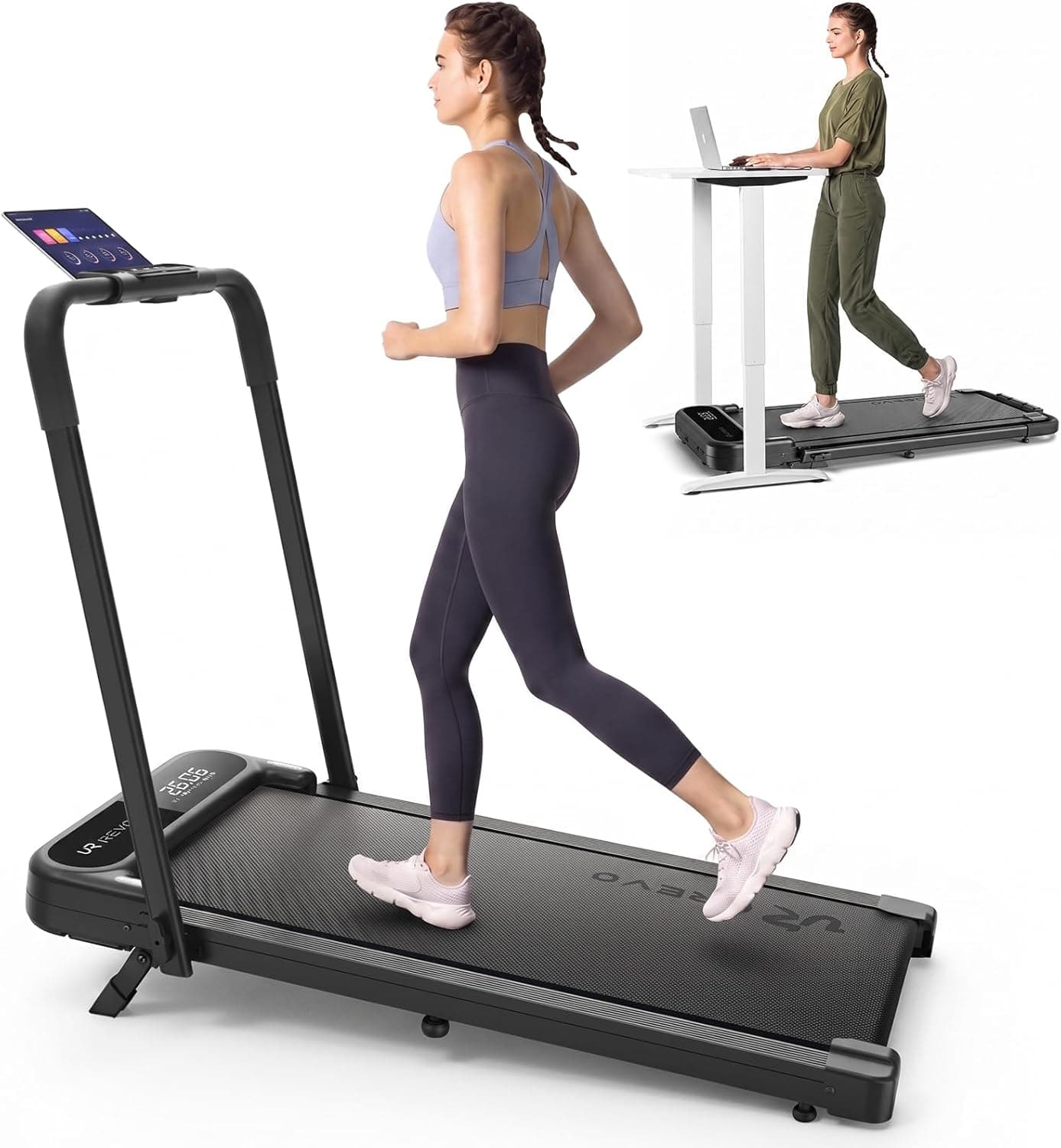 UREVO Strol 2E Smart 2-in-1 Folding Treadmill (12% Incline)