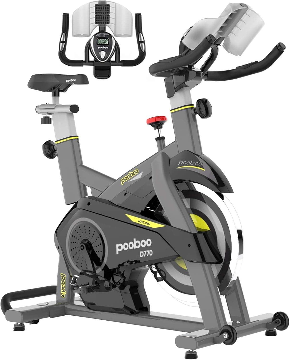 pooboo Magnetic Belt Drive Stationary Exercise Bike