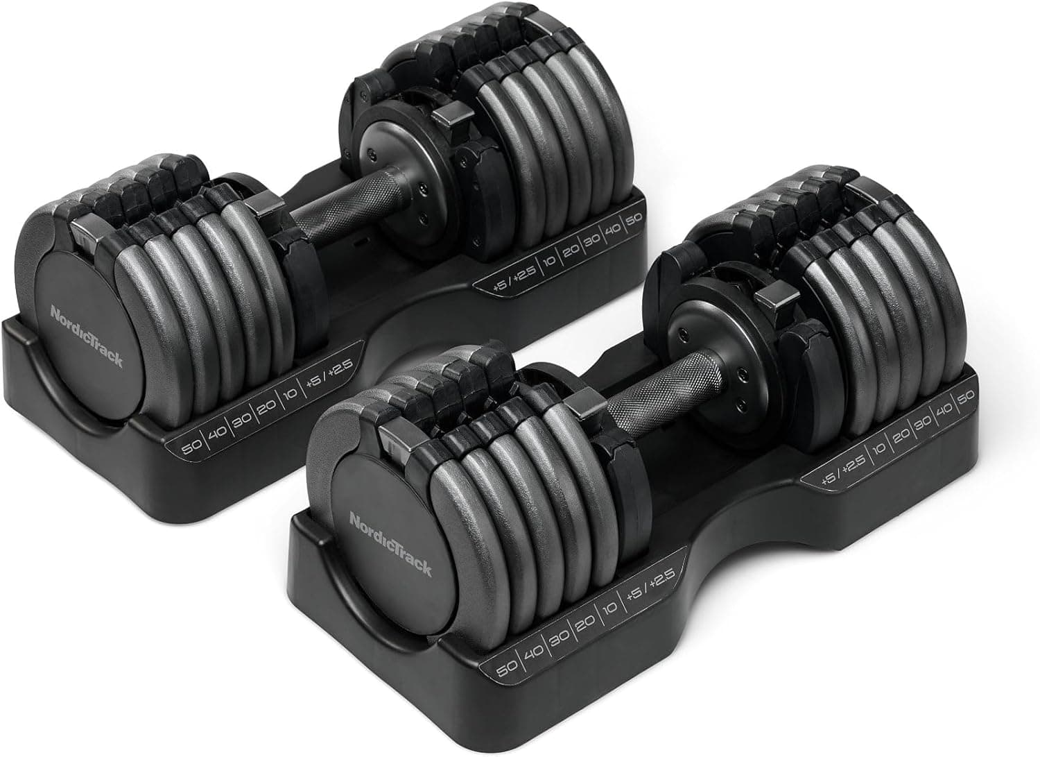 NordicTrack 55 lb Select-a-Weight Adjustable Dumbbells (pair)