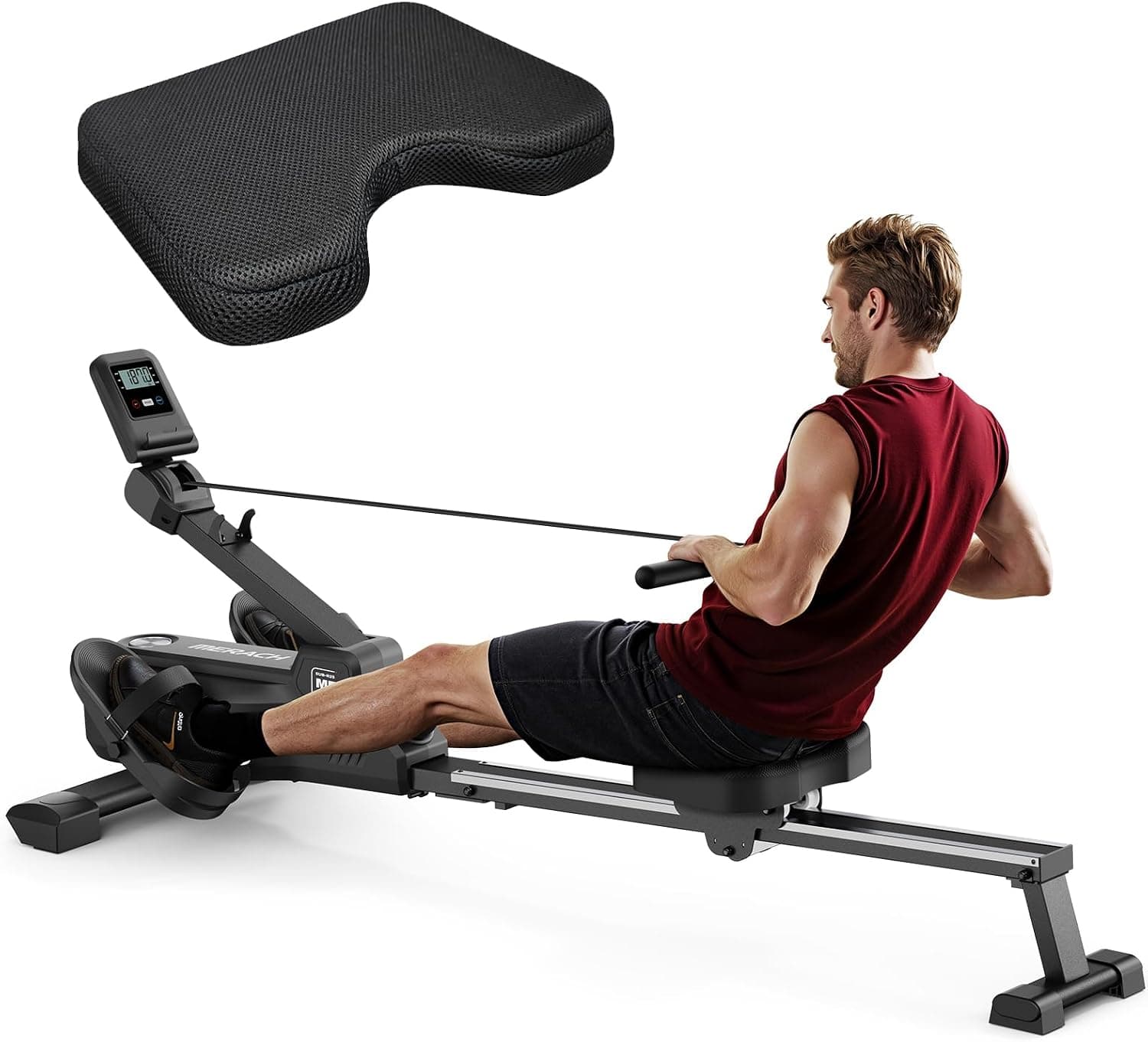 MERACH Foldable Magnetic Rowing Machine (16 Levels, 350 lb)