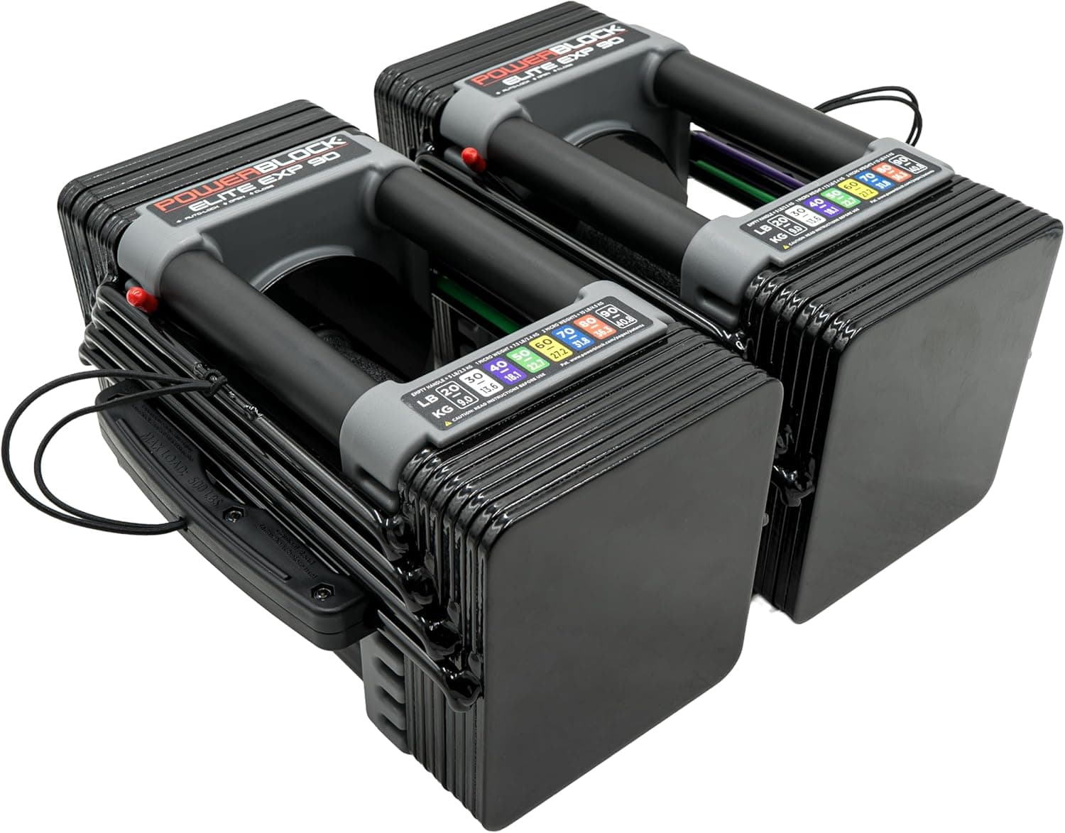 PowerBlock Elite EXP Adjustable Dumbbells 5-50 lb (pair, expandable to 90 lb)