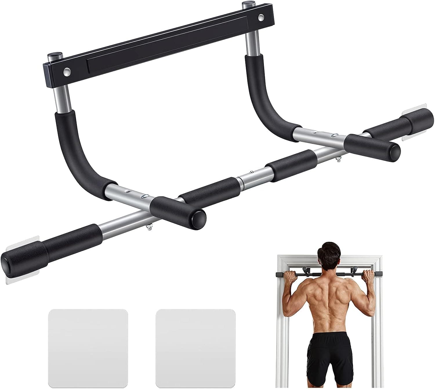 Ally Peaks Pull Up Bar for Doorway, Thickened Steel Max Limit 440 lbs Multi-Grip Chin-Up Bar