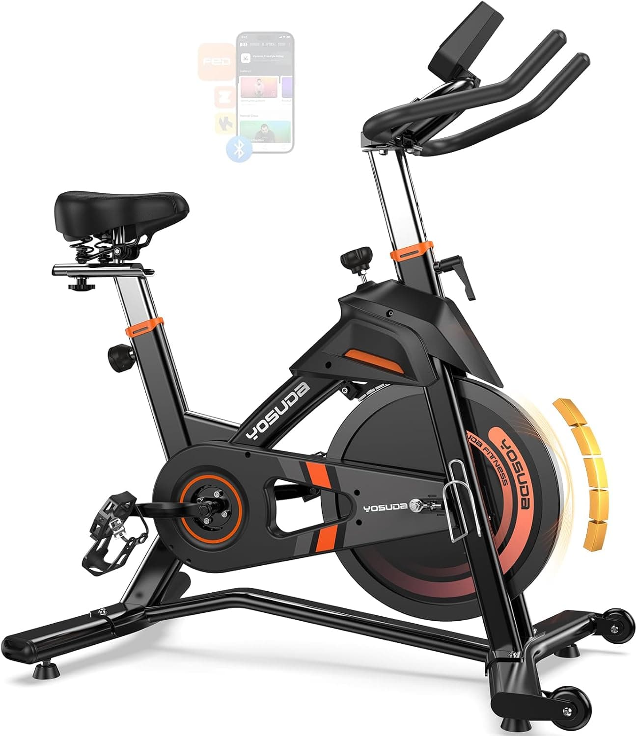 YOSUDA Magnetic Exercise Bike (50 lb Flywheel, 400 lb Capacity)