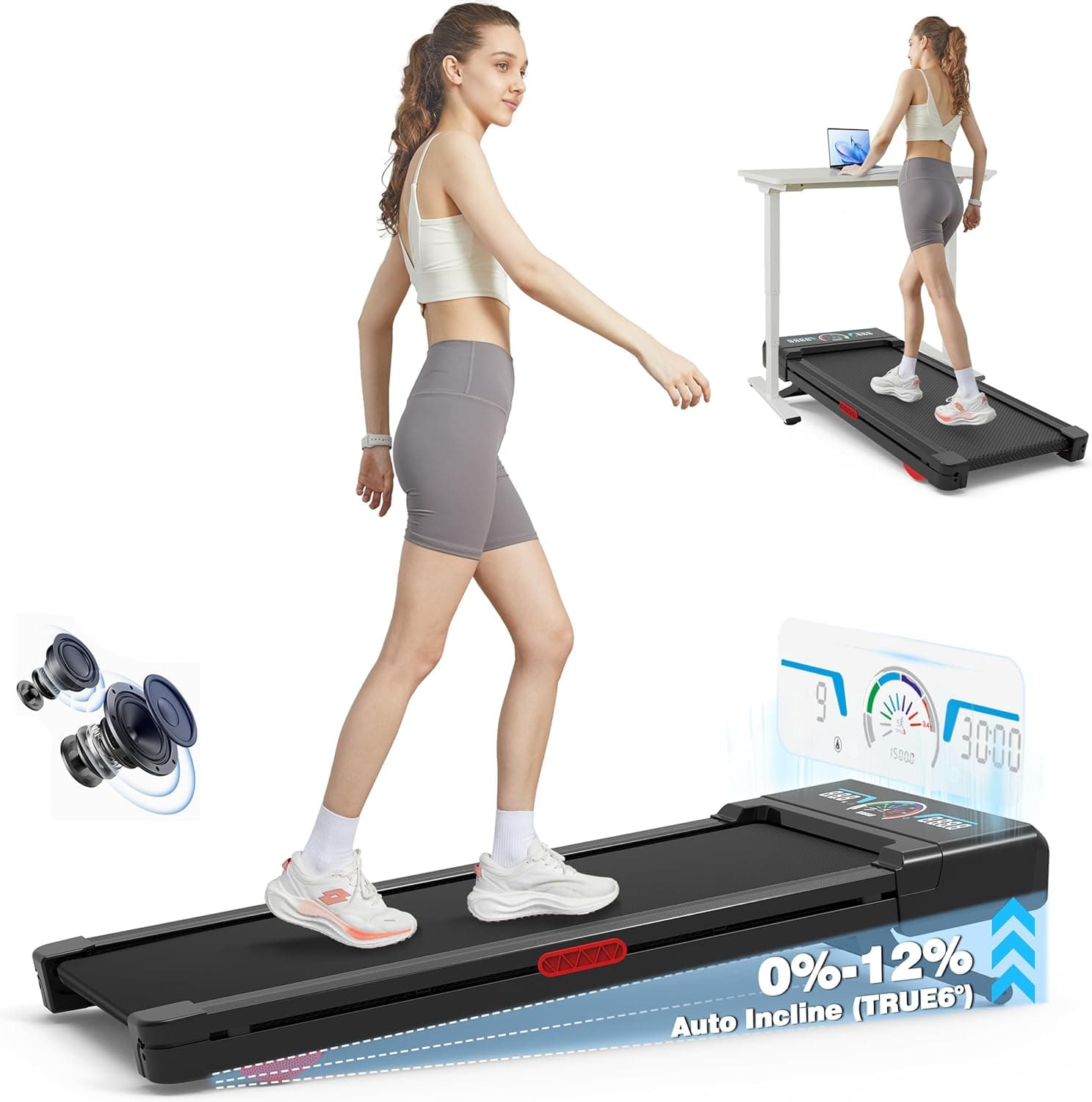 TrailViber Walking Pad with 12% Auto Incline
