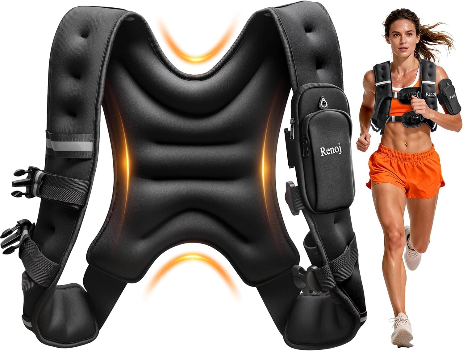 Renoj Weighted Vest for Women Men, 6-16lb Adjustable Weight Vest